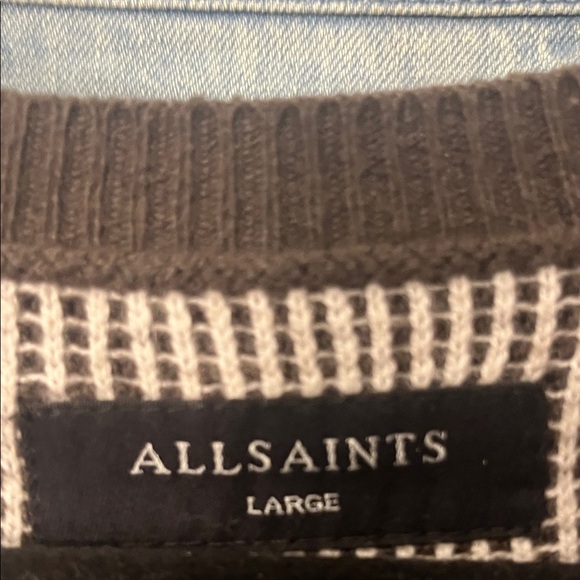 All Saints “Nathan” Chocolate Knit Pullover Crewneck Sweater - Picture 2 of 6